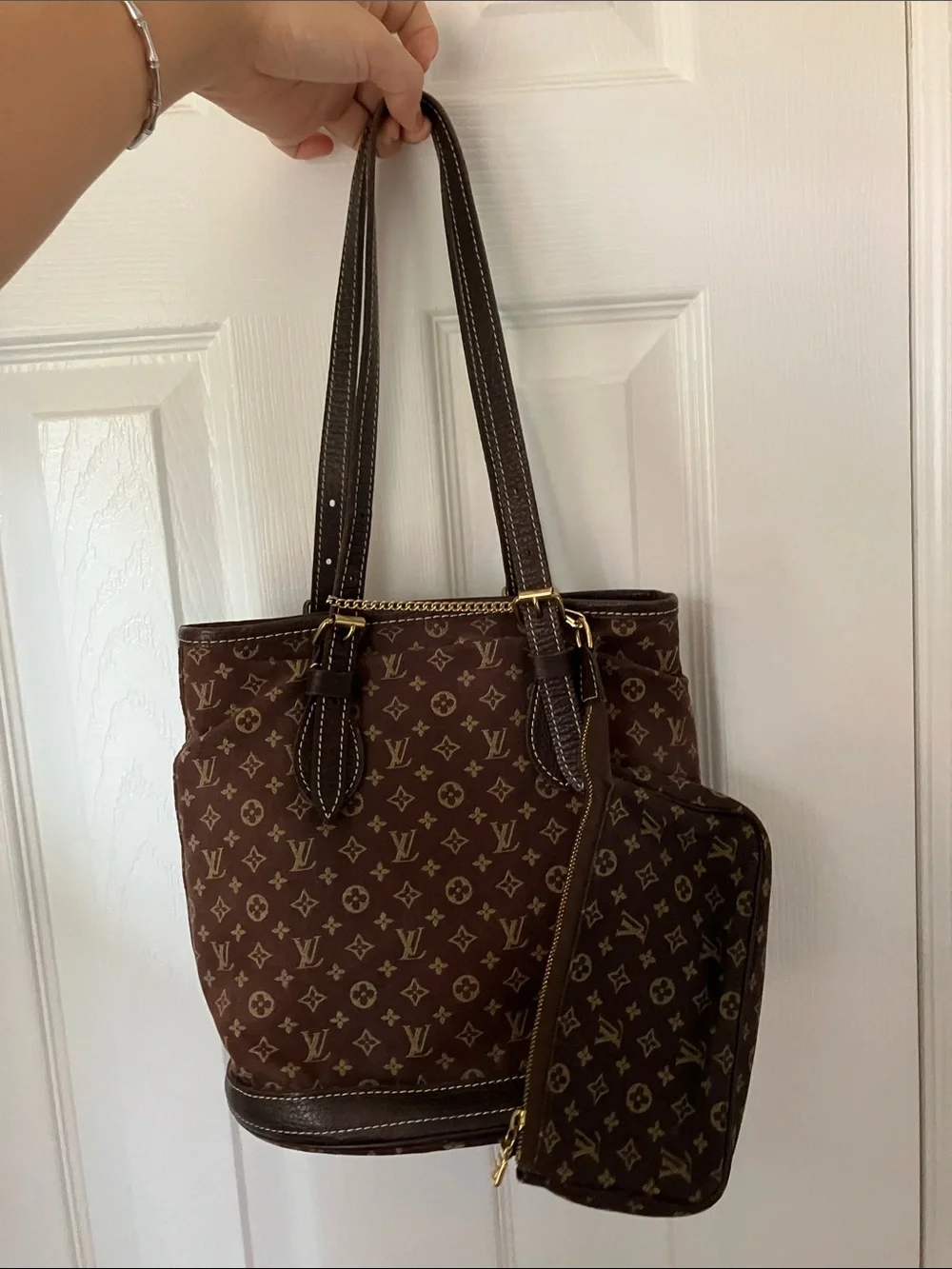 Louis Vuitton Monogram PM Mini Lin Bucket with Detachable Pouch